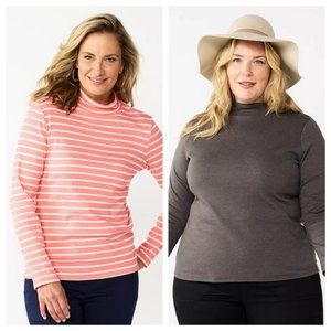 Croft & Barrow Lot of 2 Mockneck Top XXL